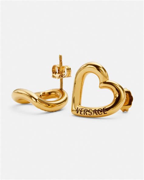 versace heart earrings